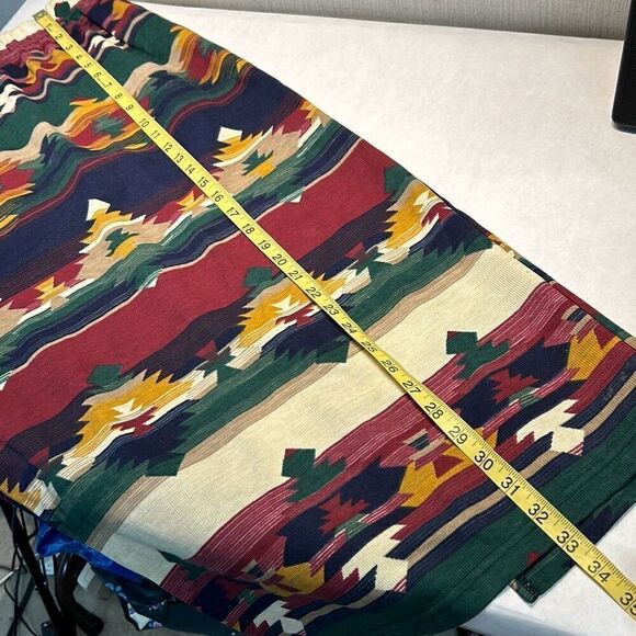 VTG Margo's Shirt Skirt Set Southwest Print Womens Sz Medium Western Navy Green - Picture 10 of 10